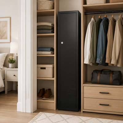 KAER 59.1" Lockable Steel Gun & Ammo Storage Cabinet with Removable Shelves and Door Organizers