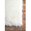 Tapis blanc à poils longs Mandelyn-18664841