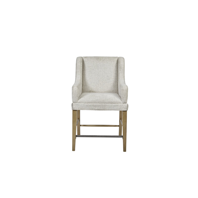 Rustic Bar Stools with Polyester Upholstery and Hickory Veneers