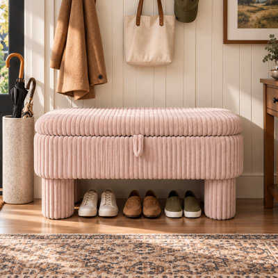 Banc de rangement avec repose-pieds et compartiment rembourré pour le salon, la chambre et le vestiaire