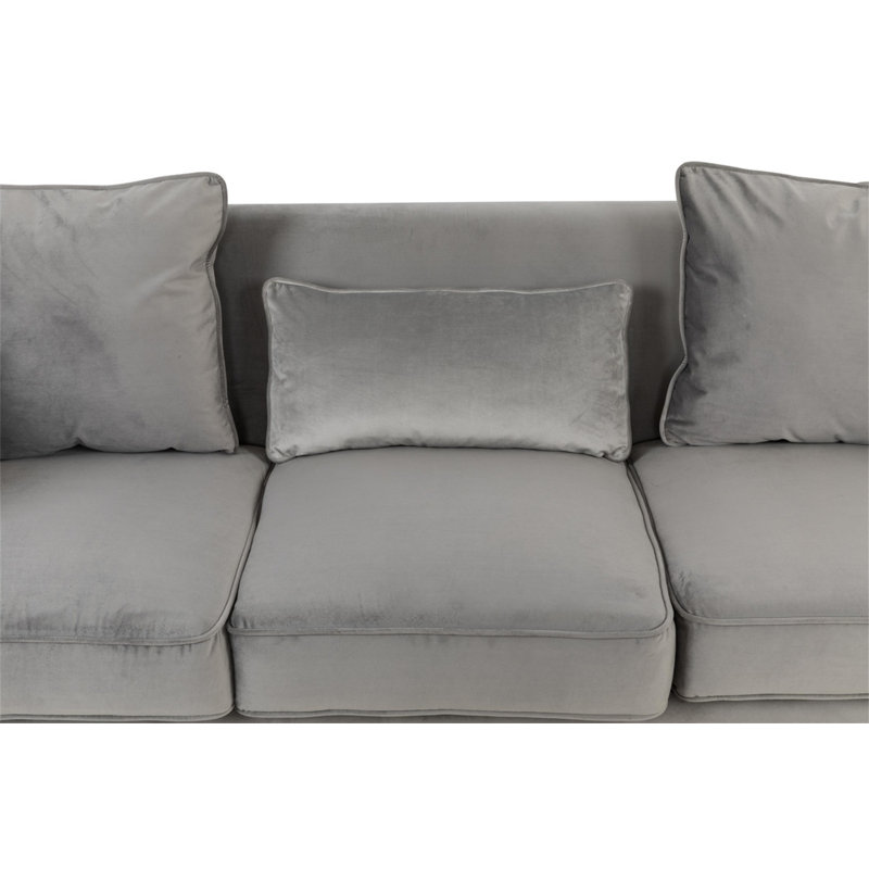 Ensemble de salon 3 pièces Curie, Velours gris