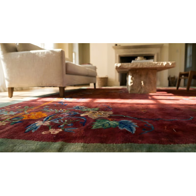Tapis rouge antique antique Art Deco