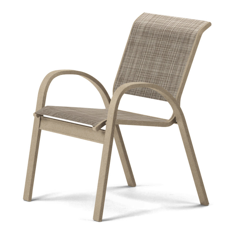 Chaise de patio empilable Hiraku, Bristol taupe Sunbrella®, Désert texturé