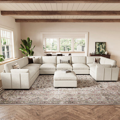 Knaack Oversized U Shaped 169.3'' Wide Sectional Sofa Velvet & Plush Wide Livingroom Couch