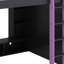 Lit mezzanine peu encombrant avec bureau, tablettes multiples et lumière RVB-1121269937