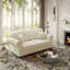 Canapé Chesterfield rembourré en velours avec garniture cloutée et accoudoirs roulés, canapé de style Mid-Century moderne capitonné, comprenant 2 coussins (2 repose-pieds)-840031673