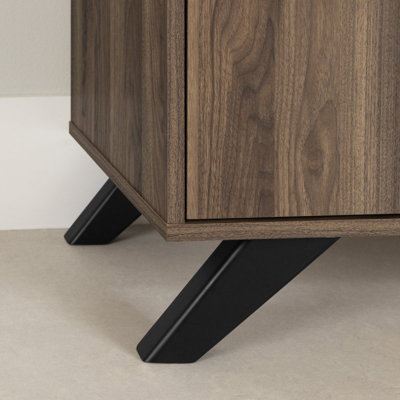 Flam 60" TV Stand With Doors, Walnut