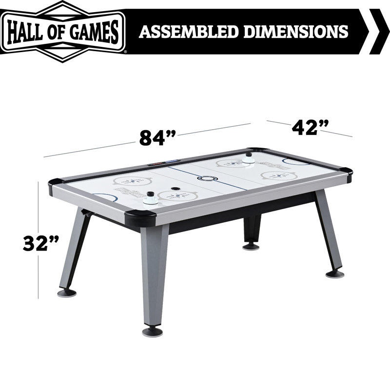 Ensemble de table de hockey sur coussin d'air de 7 pi avec poussoir et rondelle Hall of Games