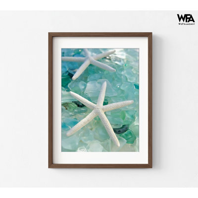 Reproduction de photo de verre de mer turquoise, reproduction de photo de verre de plage, affiche d'art mural d'entrée de maison de plage turquoise 36 po x 48 po