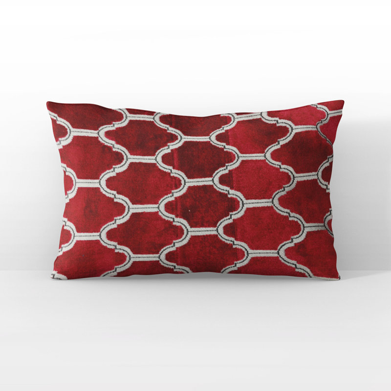 Coussin Royal Arches, Carré, Rouge, H 26 po x l 26 po
