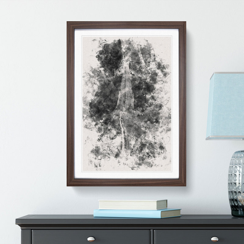 Road to Somewhere - Picture Frame Painting Print, Walnut Framed, 33cm H x 24cm W x 2cm D
