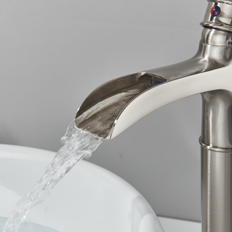 Single-Hole Single-handle Bathroom Faucet with Drain Assembly, Brushed Nickel