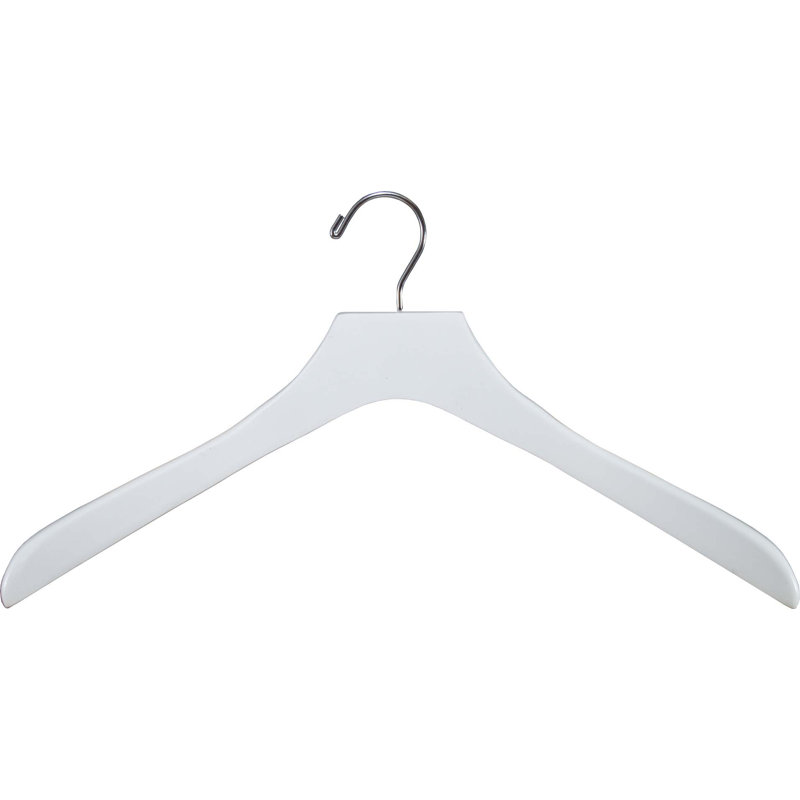 Cintre pour manteau en bois, Blanc / Chrome, 24