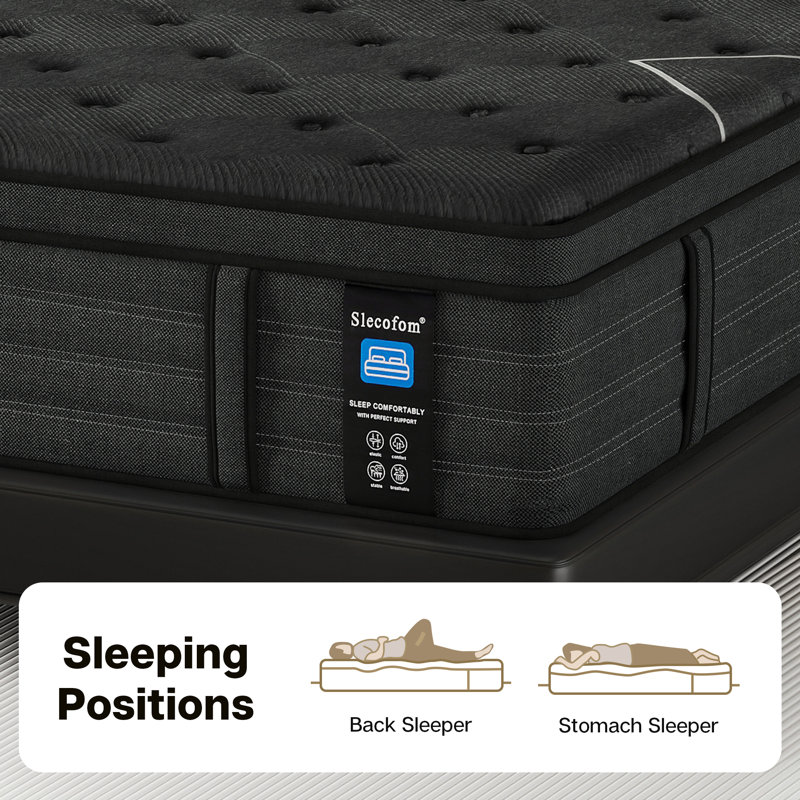 Extra Firm Queen Mattress, 14 Inch Hybrid Mattress with Gel Memory Foam & Pocket Springs for Back Pain Relief and Edge Support