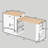 Extendable Kitchen Island with Drawers, White Mobile Console Table with Double Door Cabinet and Open Shelving, Serving as Dining Table and Breakfast Bar