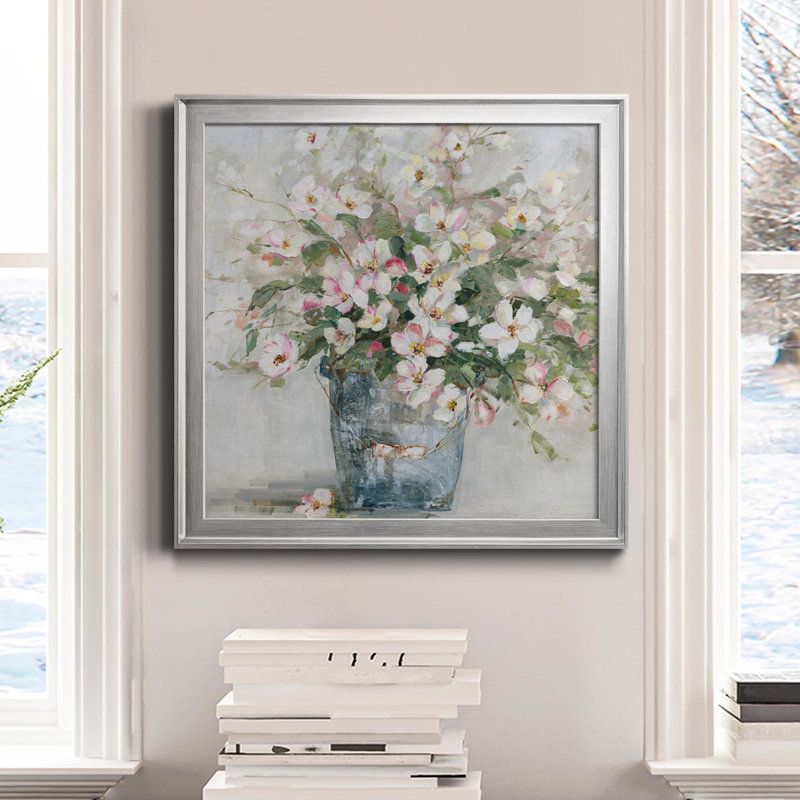 Rustic Arrangement - Peinture sur toile encadrée, Argent, H 22,5 po x l 22,5 po x P 1,5 po