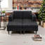Canapé-lit convertible à accoudoirs double couche de 53,5 pouces avec revêtement en chenille-1790348634
