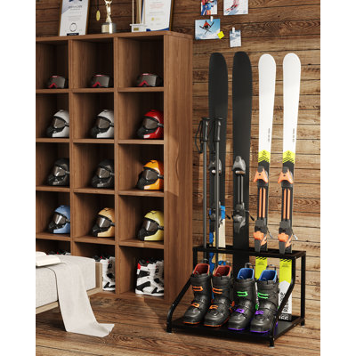 Support autoportant pour 4 paires de chaussures de ski