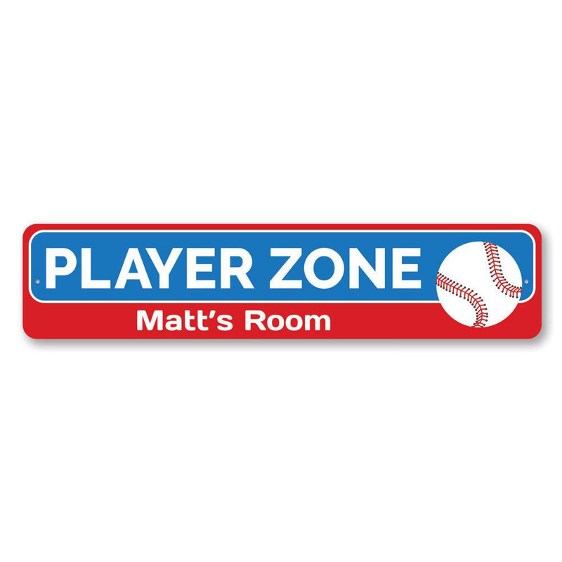 Plaque de baseball en aluminium, H 4 po x l 18 po x P 0,04 po