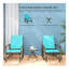 Ensemble de balançoire de patio 3 pièces avec cadre en acier et table en verre trempé, brun et bleu