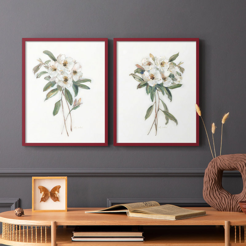 Impression encadrée Mountain Laurel I-Premium - prête à être accrochée - aucun clou requis - aucun clou requis, Rouge