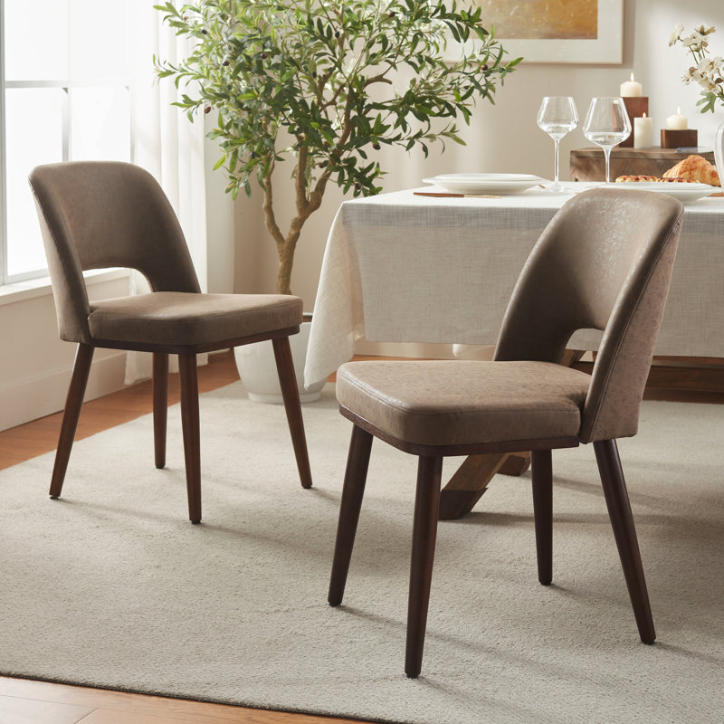 Chaise de salle à manger rembourrée Mason, 2, Marron foncé