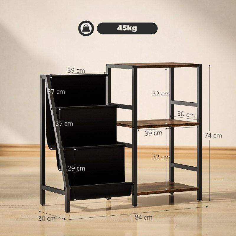 84 cm W Steel Bedside Table