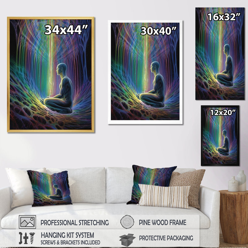 Rainbow Energetic Body Matrix - impression, H 32 po x l 24 po x P 1 po, Toile tendue