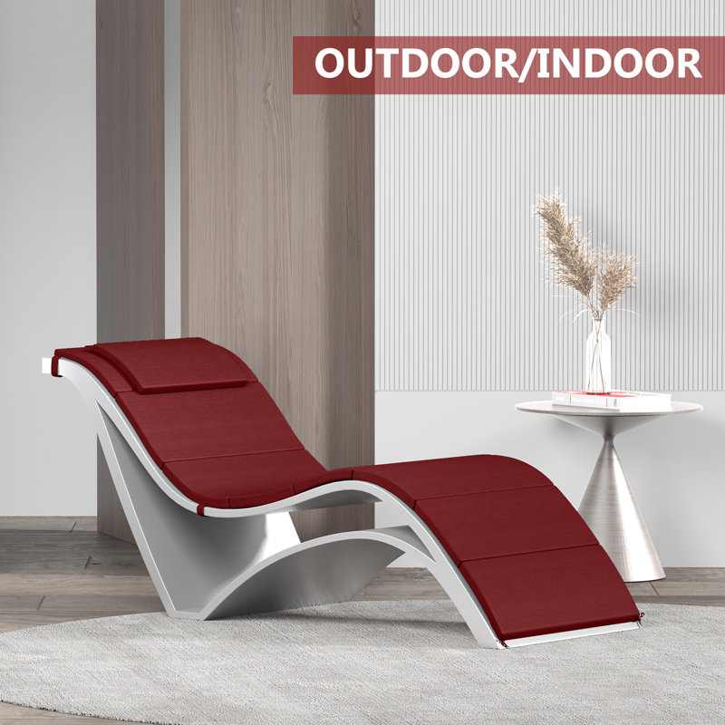 Chaise Lounge Cushion Outdoor(Set Of 4), Red, 44" W x 21" D