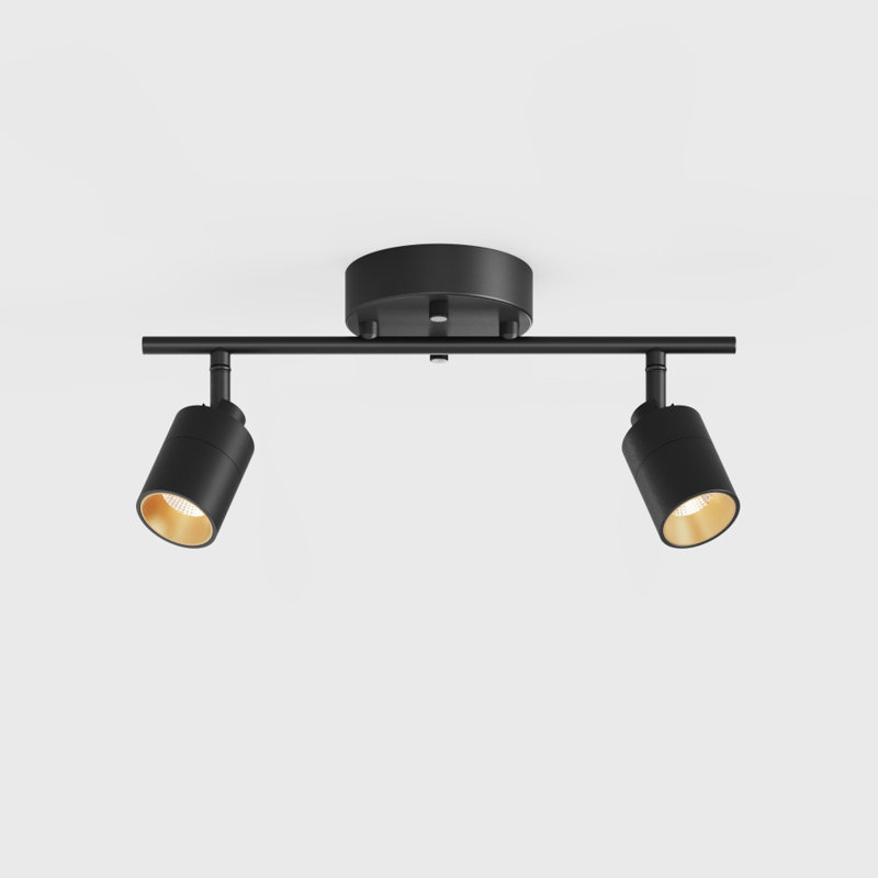 Shura 2-Light Integrated LED Track Light with Rotatable Heads, 1 ft. Fixed Track Lighting Kit, 3000k, Black