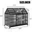 Cage pour chien 52 po en métal robuste pour les grandes races - 4 roulettes verrouillables, finition, 2 plateaux amovibles, entrées avant et toit, processus d'assemblage simple avec structure à roulettes, casseroles en plastique, ouvertures, facile