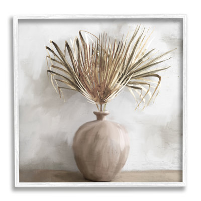 Fan Plant in Vase by Kim Allen Single Picture Frame Print on Canvas