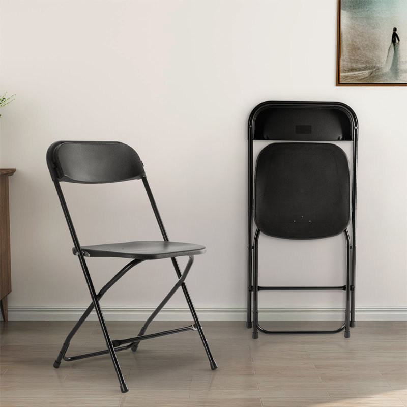 Ensemble de chaises pliantes empilables en plastique / résine (ensemble de 10), Noir, noir, noir, noir