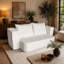 Modern Corduroy Floor Convertible Sofa Bed Folding Sleeper Couch with High-Density Foam Mattress No Assembly Require for Living Room & Small Apartments Off White-201196749