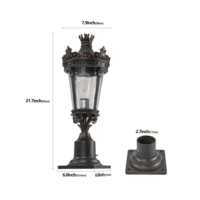 Lanterne de poteau d'extérieur 22 po (H) Vintage Crown