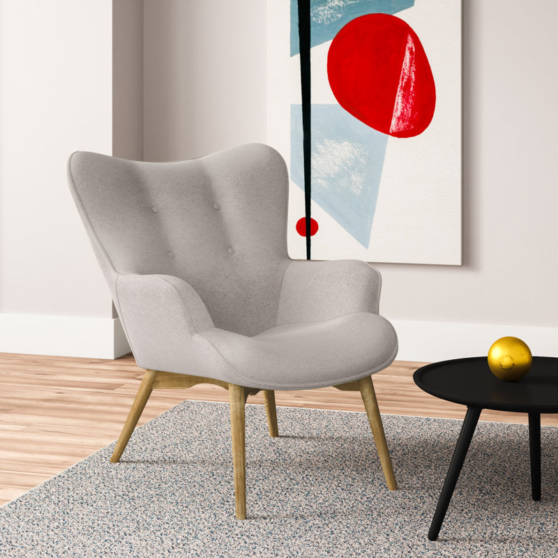 Rockwell Upholstered Accent Chair, Light Grey