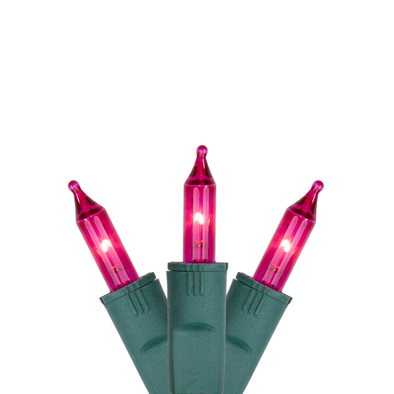 50 mini lumières de Noël Perm-O-Snap, Rose / Vert