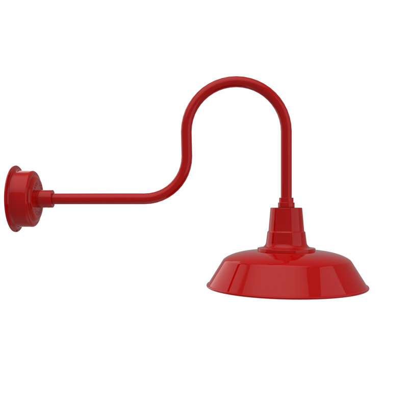 Luminaire de grange d’extérieur à del Haleigh, Rouge cerise, H 23,13 po x l 16 po x P 39 po