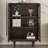 Dark-coffee Solid Wood + Glass Display Cases