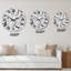 Horloge murale à motif floral noir et blanc-272222917