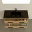 Wicksham 48 po L x 19 po P 4 tiroirs Meuble-lavabo autoportant avec évier simple et Comptoir en Quartz noir d'ingénierie