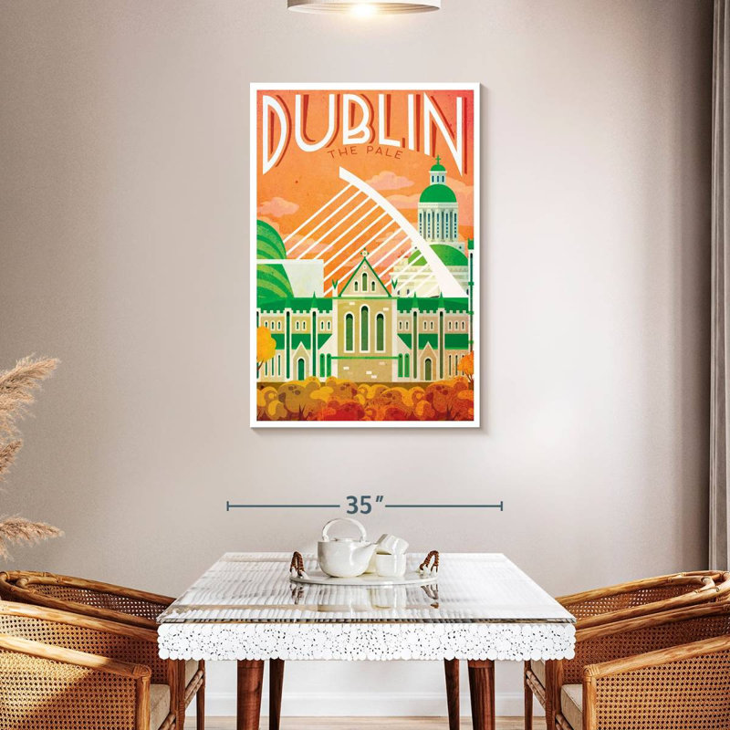 Affiche rétro de Dublin, Dublin, H 45 po x l 30 po