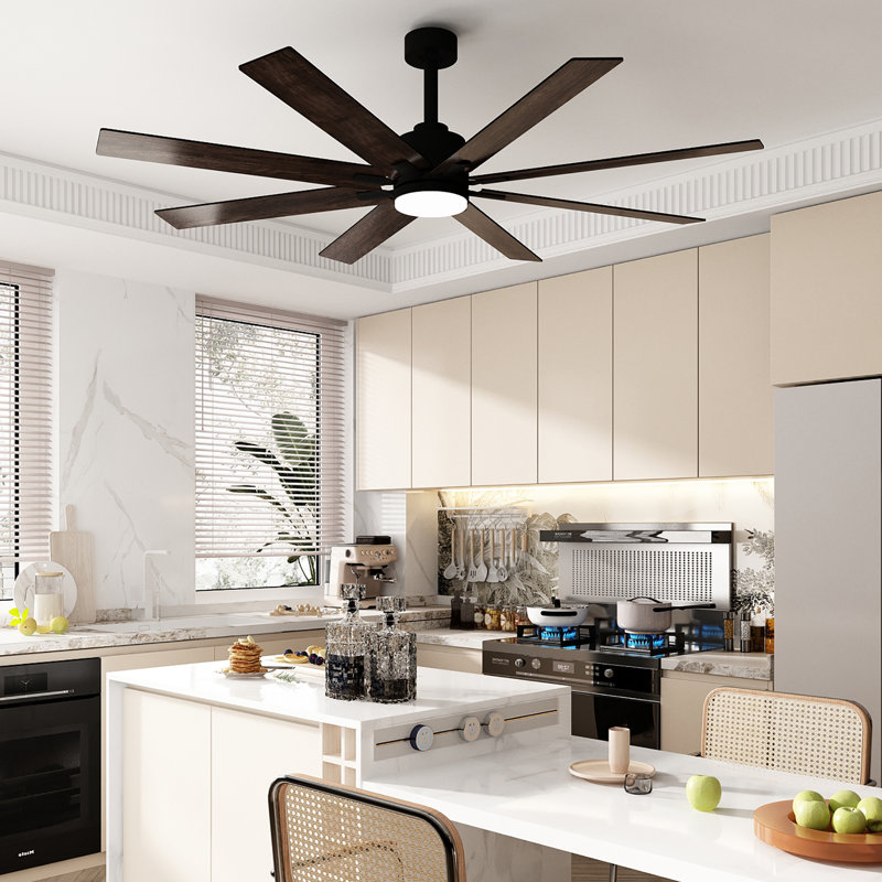 Ventilateur de plafond à 8 pales avec télécommande et lumières