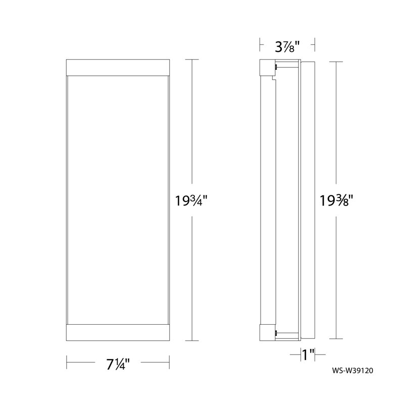 Fusion 1 - Light LED Outdoor Armed Sconce, 20" H x 3.88" W x 7" D