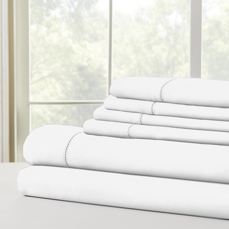 1200 Thread Count Cotton Blend Sheet Set, Twin, White