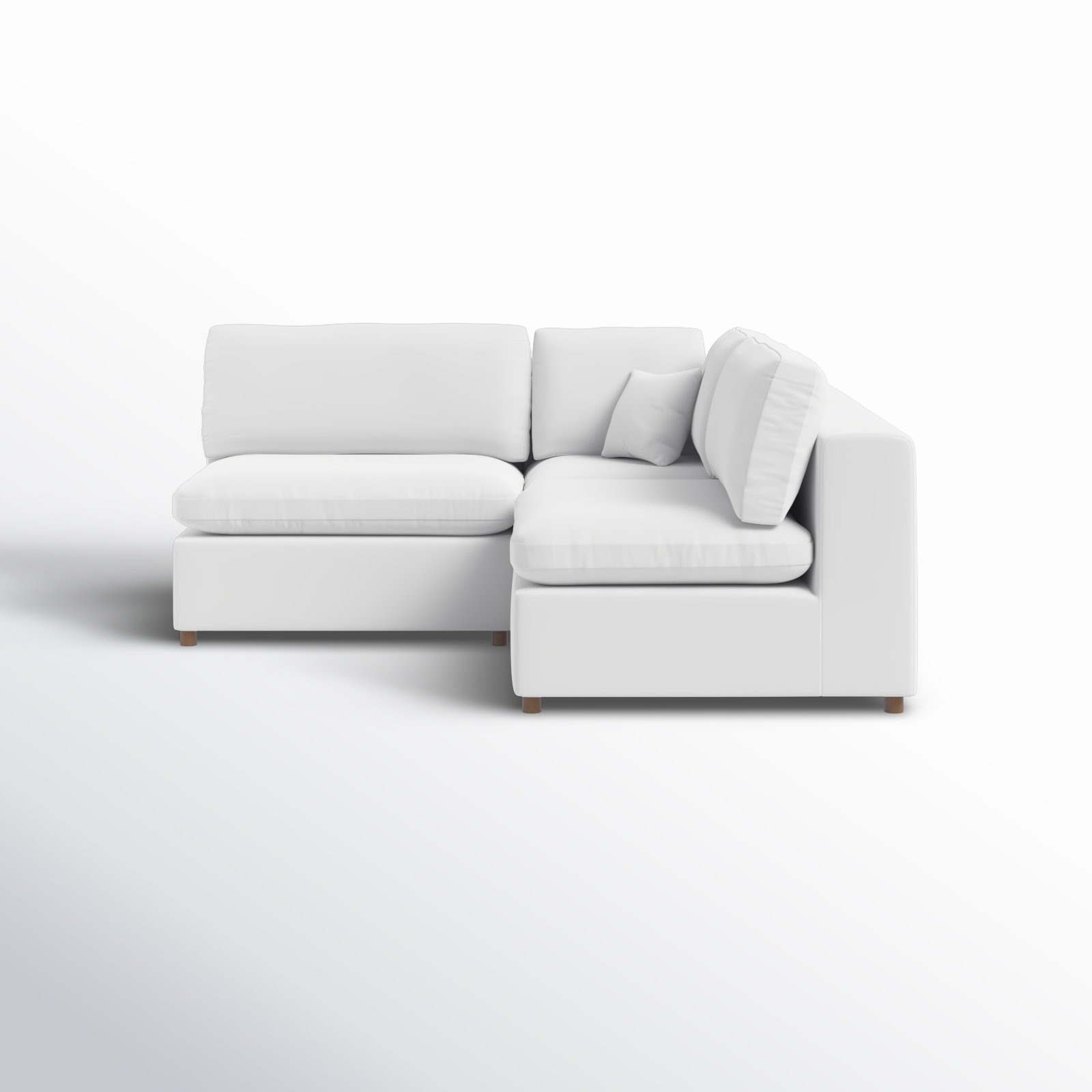 Jossa Upholstered L-Sectional, White Linen Blend