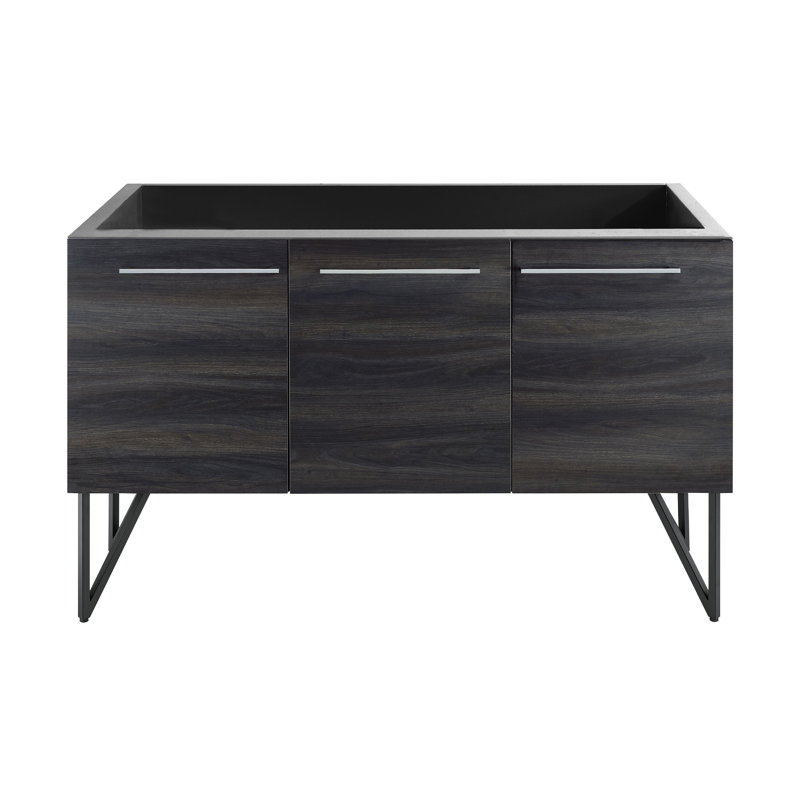 Base de meuble-lavabo simple Anniol, Brun foncé