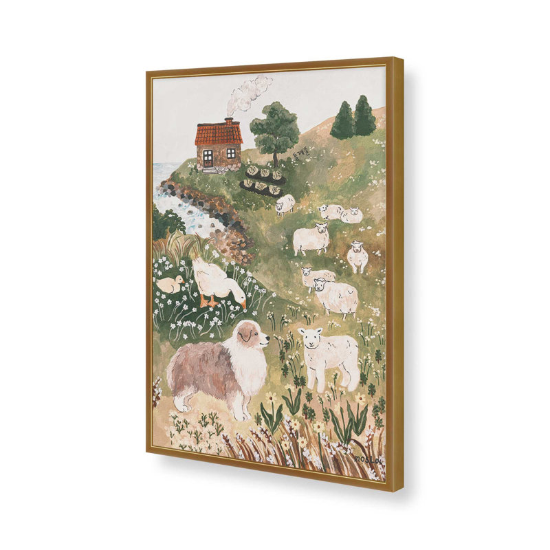 «Guide To Walking Trails» par MOSLA, reproduction d'art sur toile, 16" H x 12" W, Gold