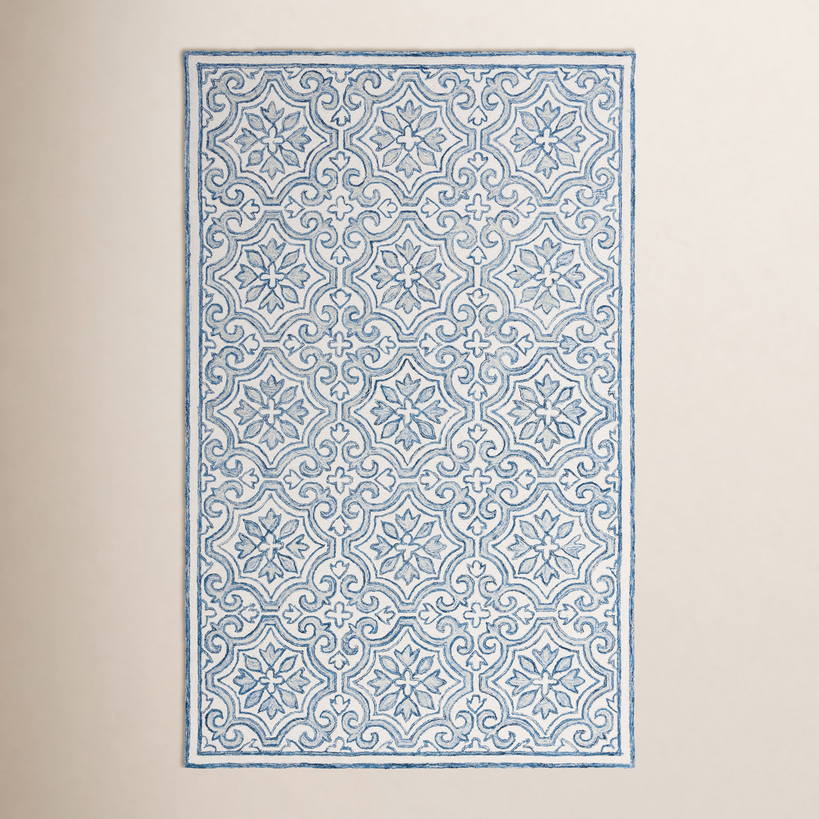 Lauren Lauren Ralph Lauren Hand Tufted Wool & Cotton Damask Rug, Rectangle 6' x 9'