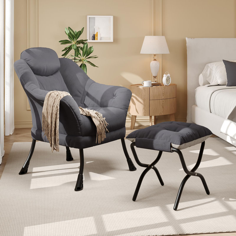 Upholstered Accent Chair, Grey